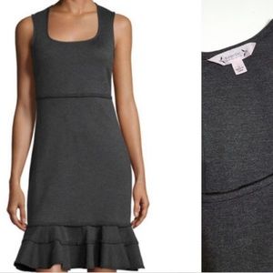 Nanette Lenore grey ruffle hem sheath dress